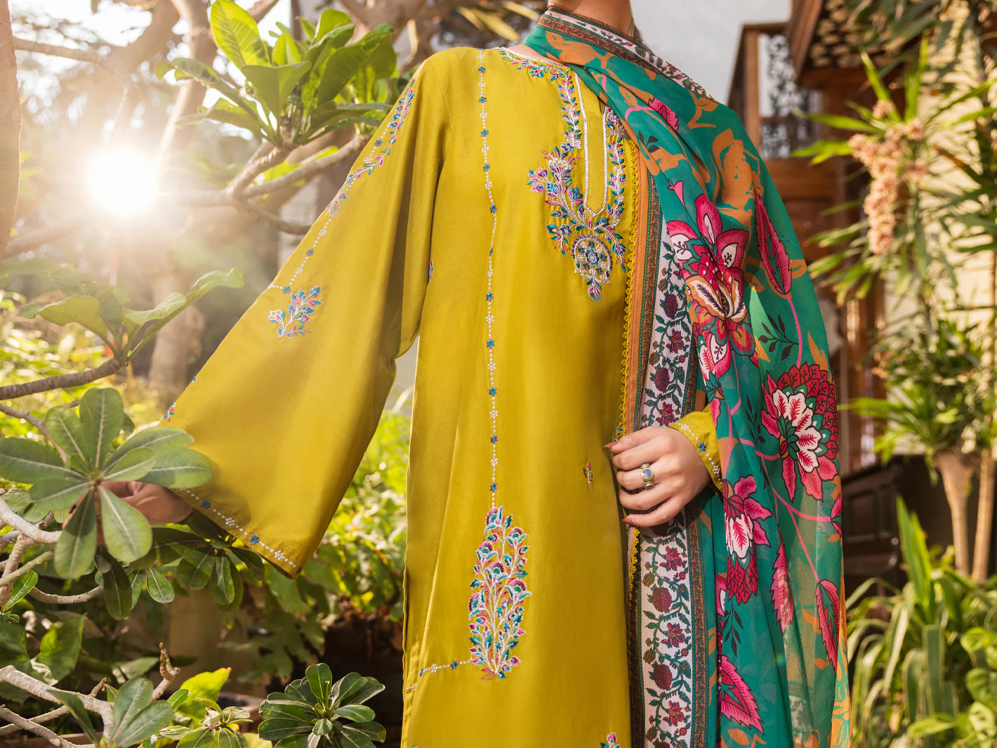 Green Cotton Stitched 3PC - ALP-3PS-2628 - Image 4