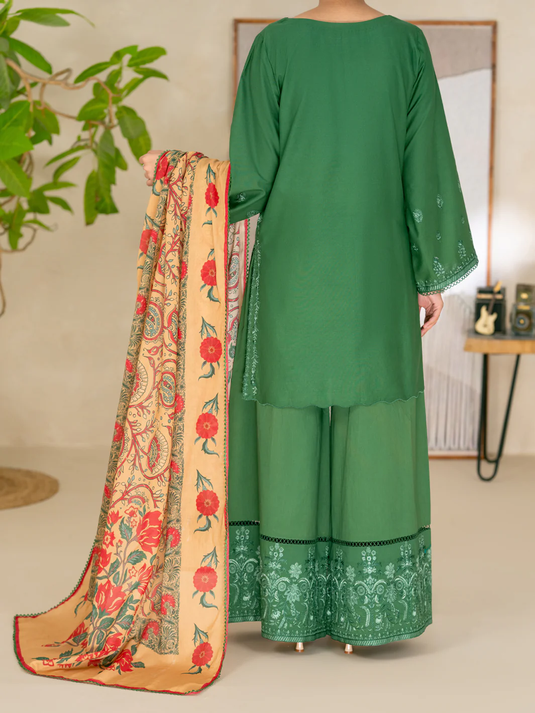 Green Lawn Unstitched 3Pc - ALP-3PS-2690 - Image 2