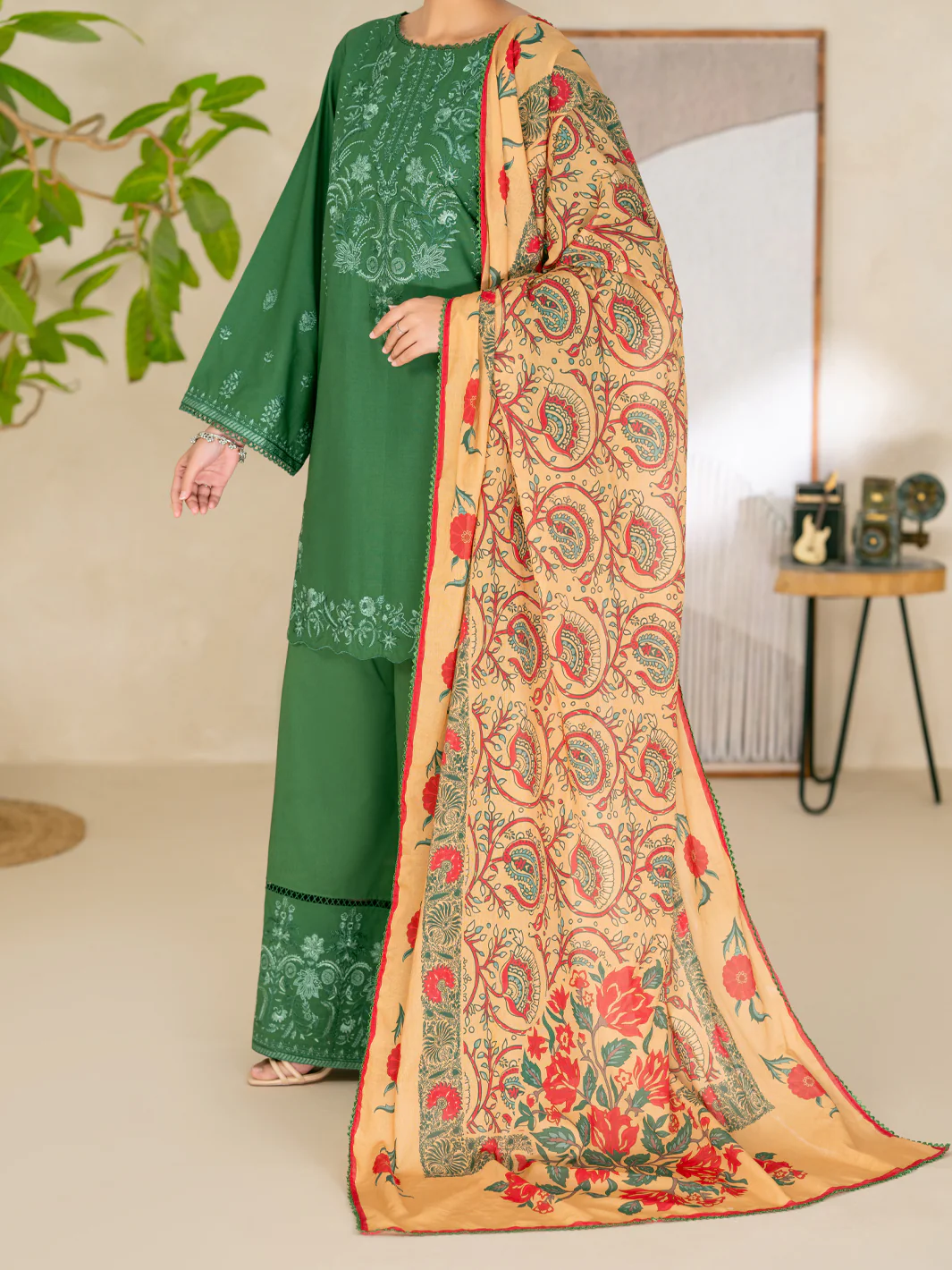 Green Lawn Unstitched 3Pc - ALP-3PS-2690 - Image 6