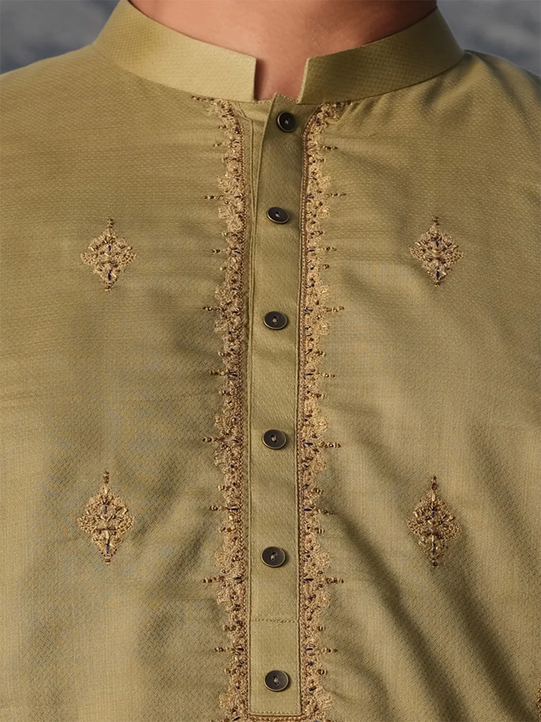 Green Jacquard Special Kurta - AL-K-SP-021 - Image 3