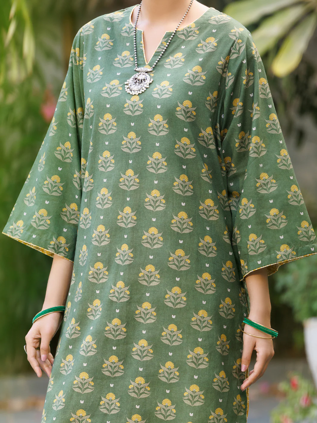 Green Lawn Co-Ord Set - ALP-2PS-SLKS-2763 - Image 2