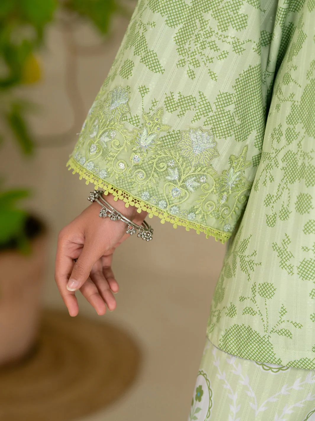 Green Swiss Jacquard 3Pc Stitched - ALP-3PS-2632 - Image 7