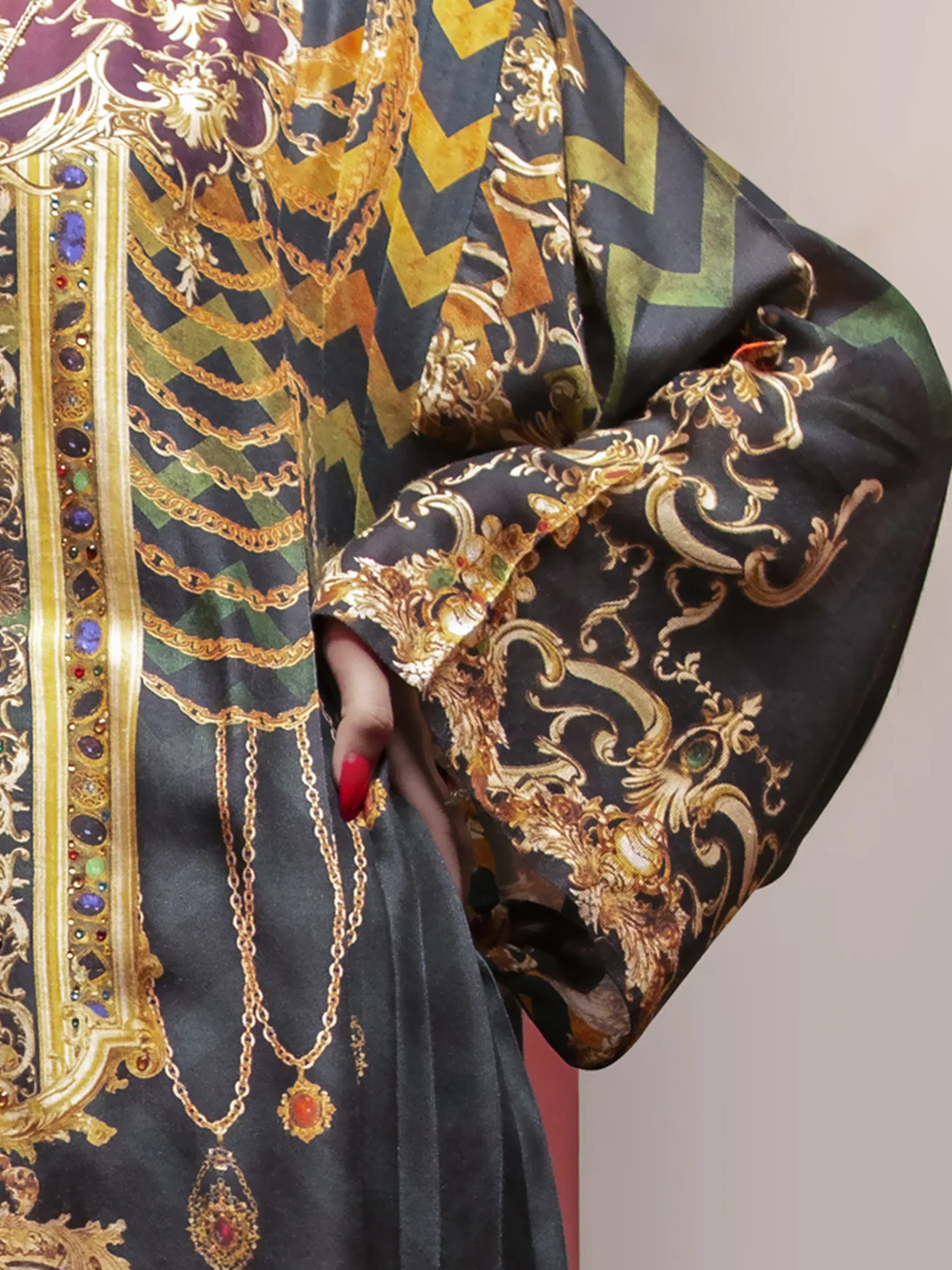 Green Viscose Net Tunic - LK-685 - Image 3