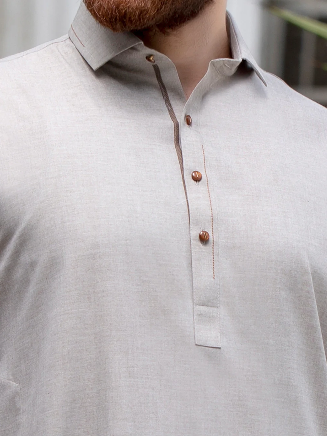 Grey Blended Kameez Shalwar - ALWA-KS-120 - Image 3