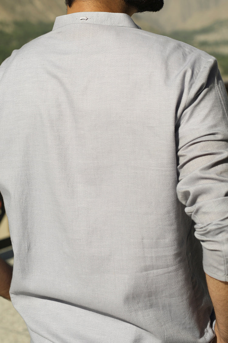 Grey Blended Kurta - AL-K-662 - Image 3