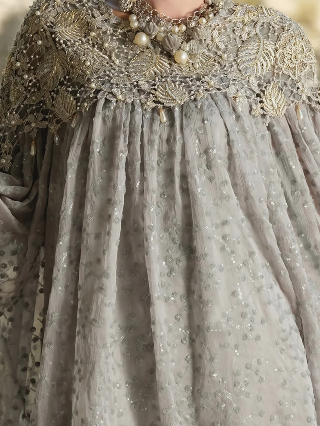 Grey Chiffon 2Pc Formal Suit - LS-256 - Image 3