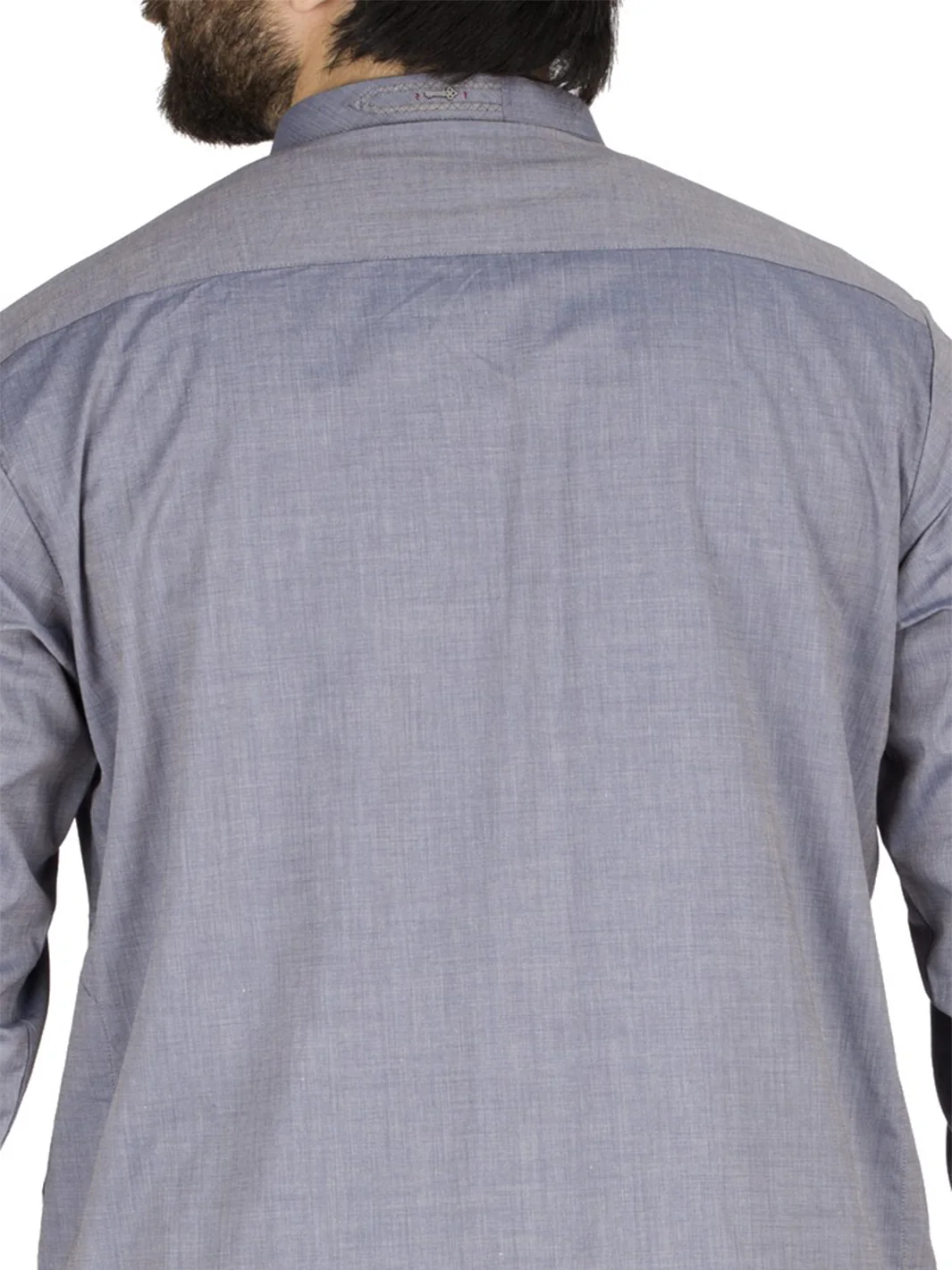 Grey Cotton Kameez Shalwar - AL-KS-2431 - Image 4