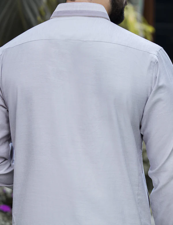 Grey Kameez Shalwar - ALWA-KS-049 - Image 3