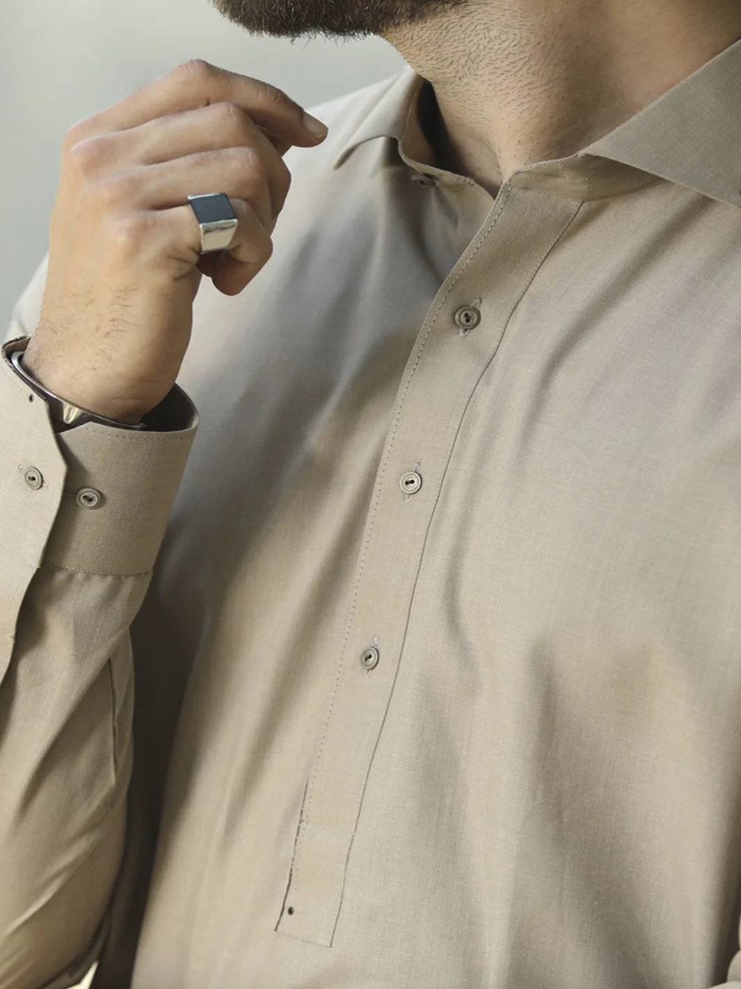 Grey Kameez Shalwar - ALWA-KS-088 - Image 3