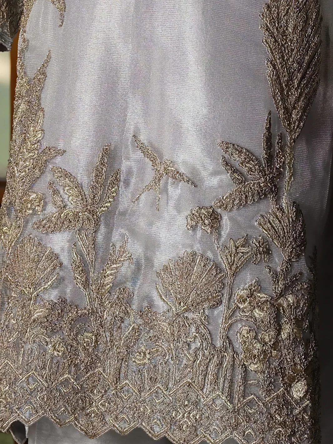 Grey Khaddi Net 2Pc Formal Suit - LS-277 - Image 3