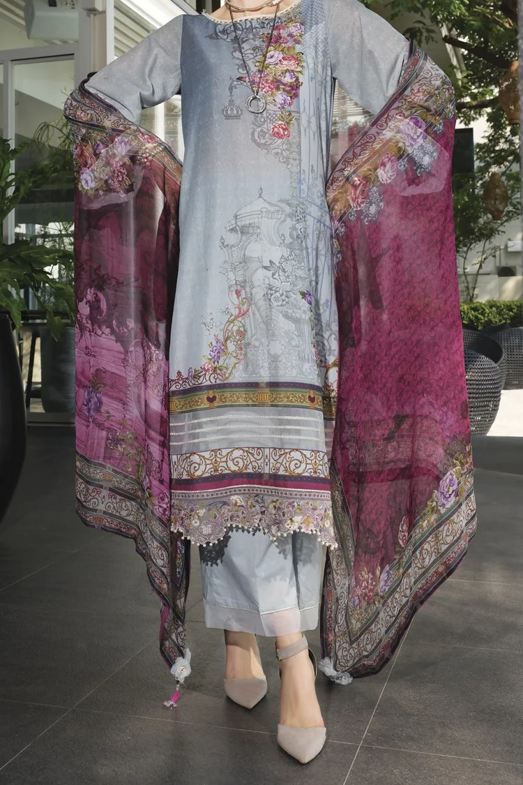 Grey Lawn 3Pc Stitched - ALP-635