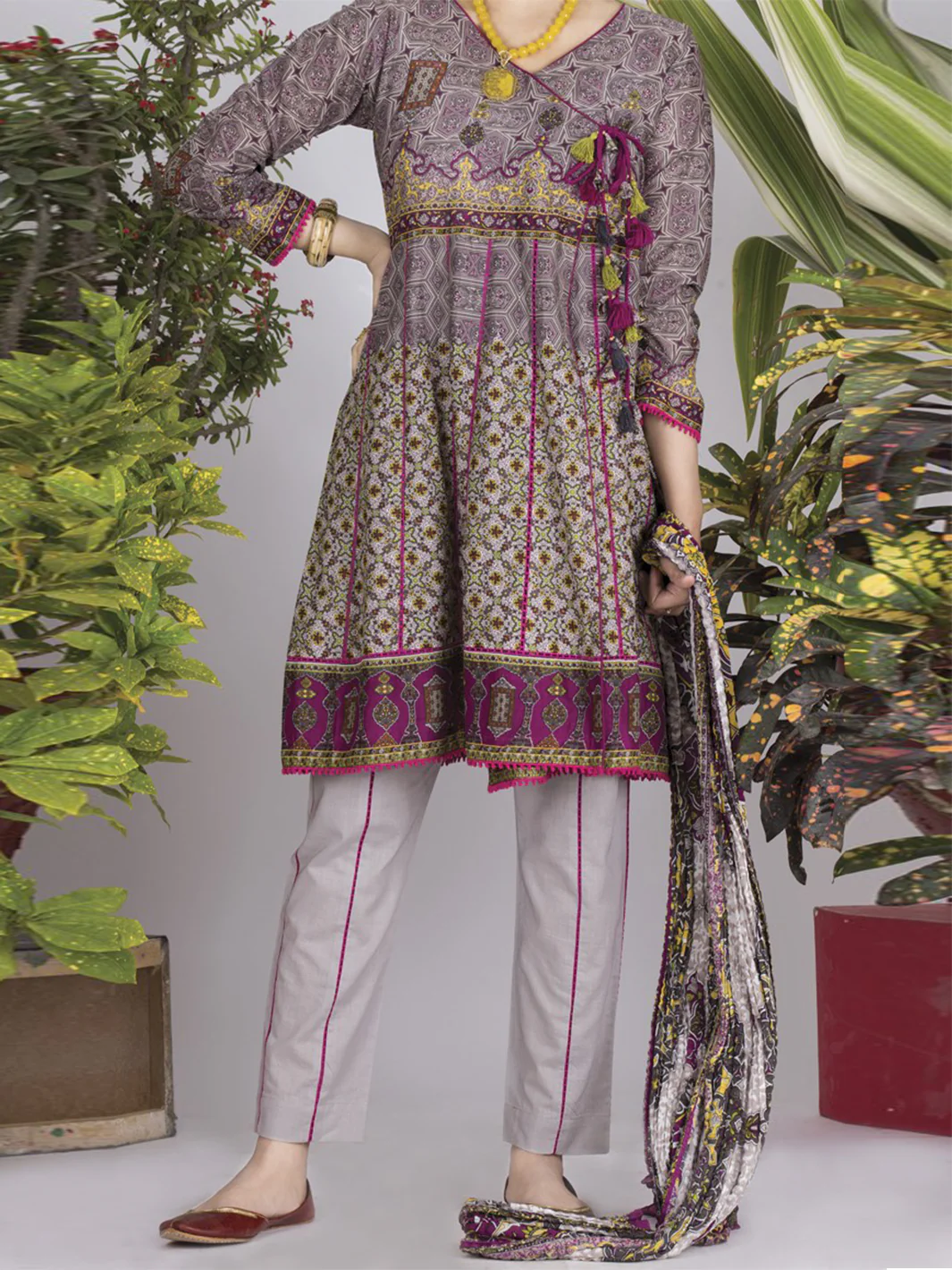 Grey Lawn 3Pc Stitched - ALP-703