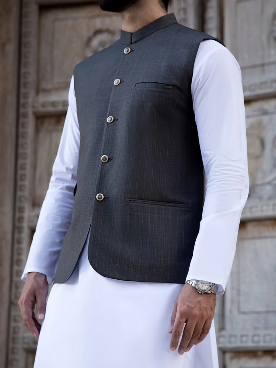 Grey Suiting Waistcoat - WC-277 - Image 3