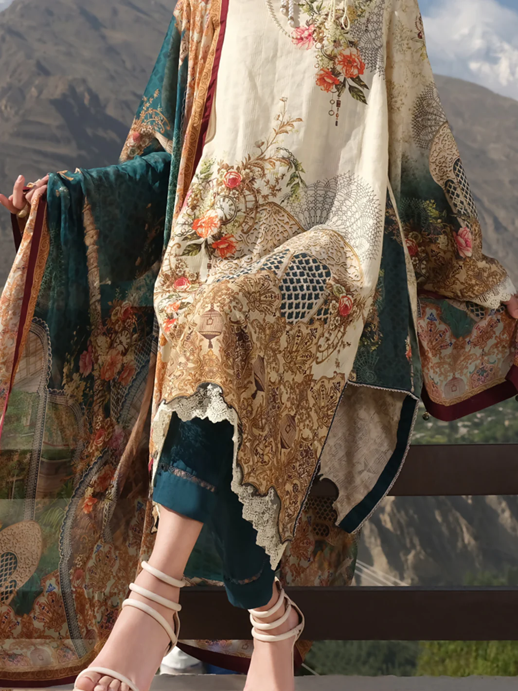 Ivory Jacquard 3Pc Stitched - AWP-221 - Image 2