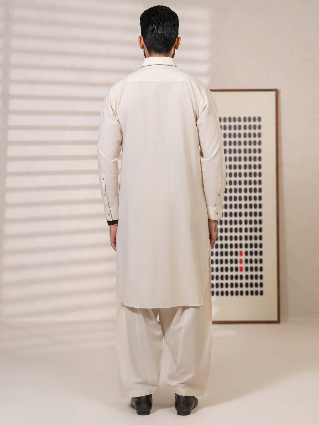 Ivory Kameez Shalwar - ALWA-KS-649 - Image 3