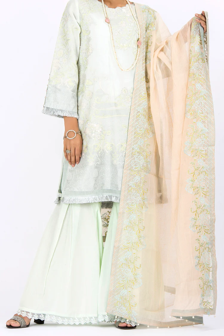Light Green Jacquard 3Pc Stitched - ALP-535 - Image 3