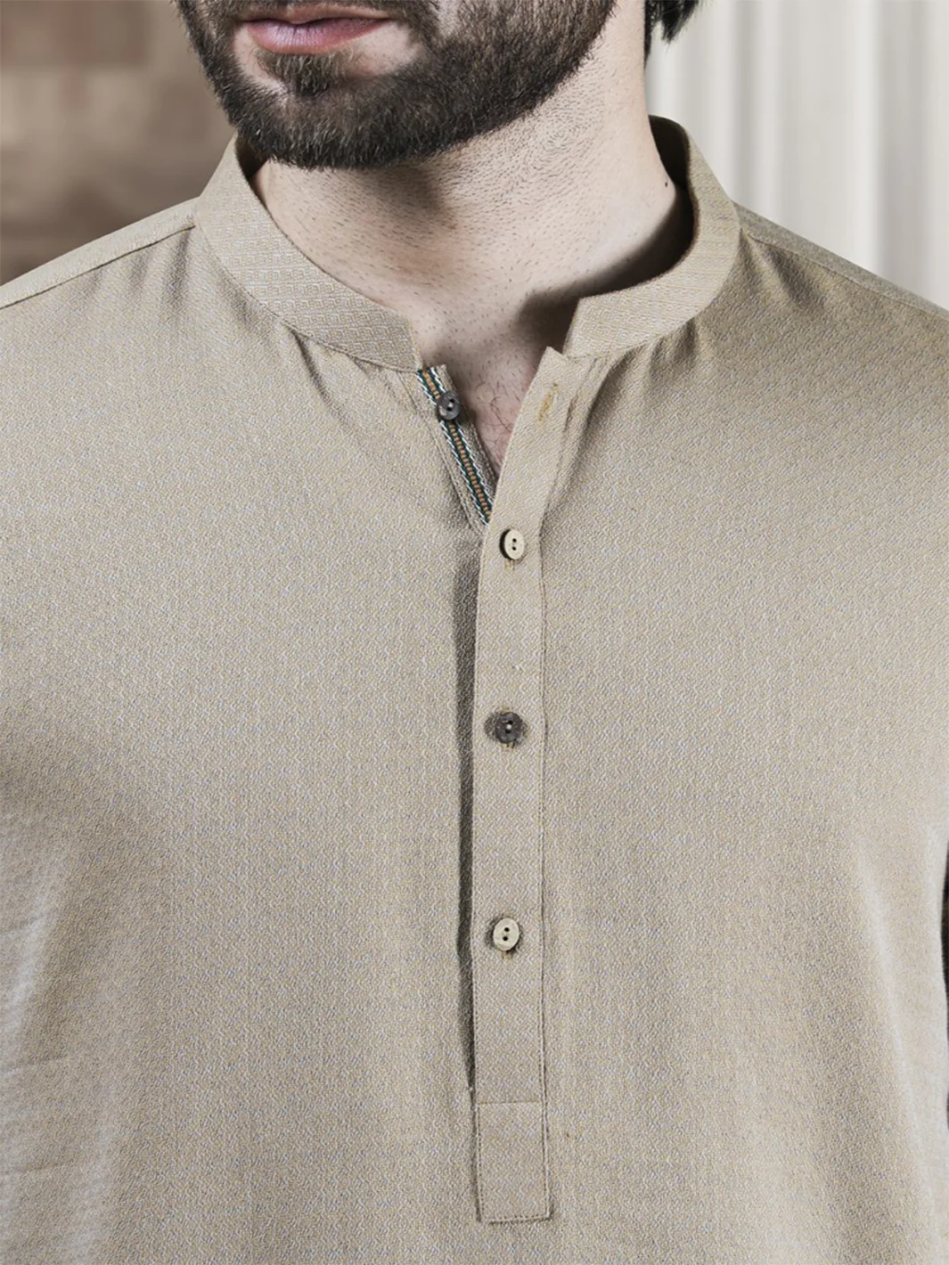 Khaki Blended Kurta - AL-K-699 - Image 2