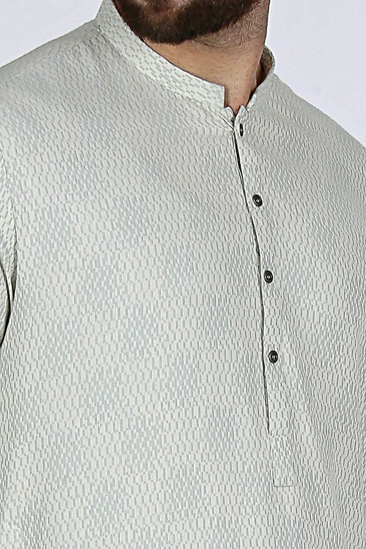 Sky Blue Slim Fit Kurta - AL-K-501 - Image 2