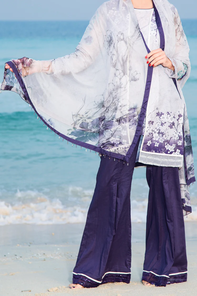 Purple Lawn 3Pc Stitched - ALP-469