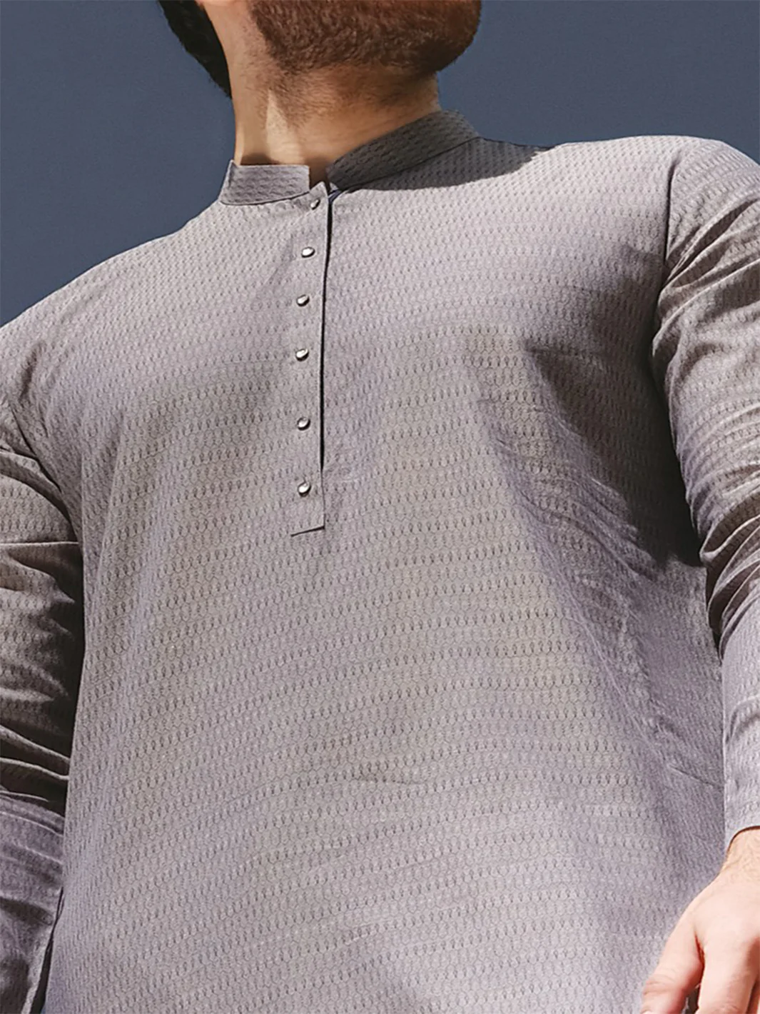 Light Blue Blended Kurta - AL-K-804 - Image 2