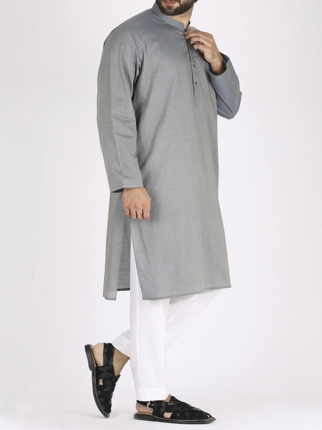 Light Blue Cotton Kurta - AL-K-802