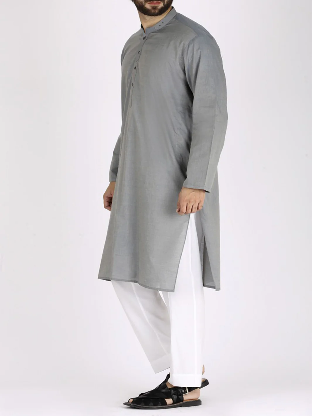 Light Blue Cotton Kurta - AL-K-802 - Image 2