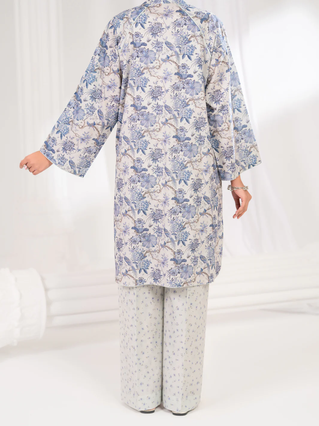 Light Blue Lawn Co-Ord Set - ALP-2PS-SLKS-2762 - Image 2