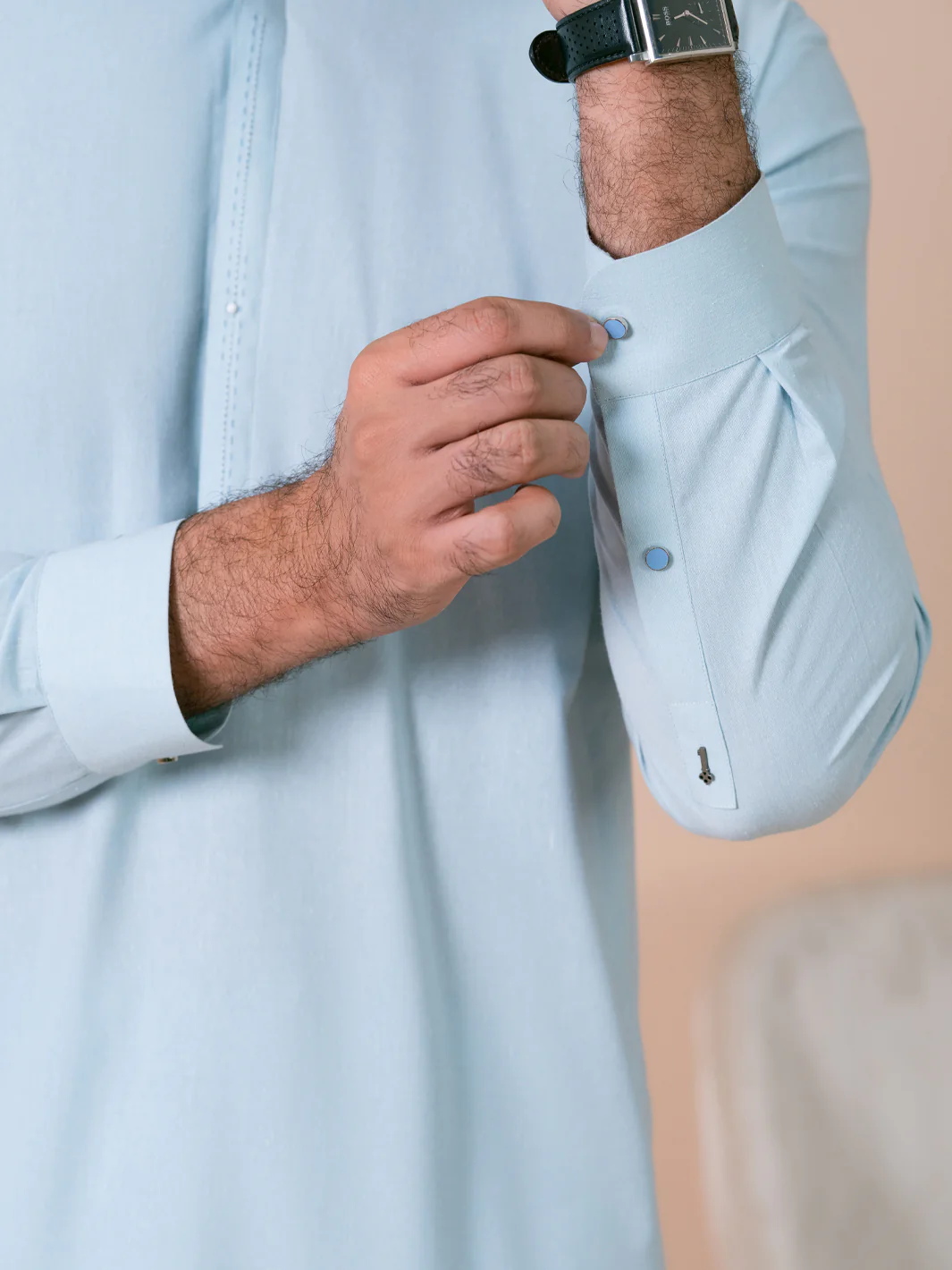 Light Blue Kameez Shalwar - AL-KS-3379 - Image 6