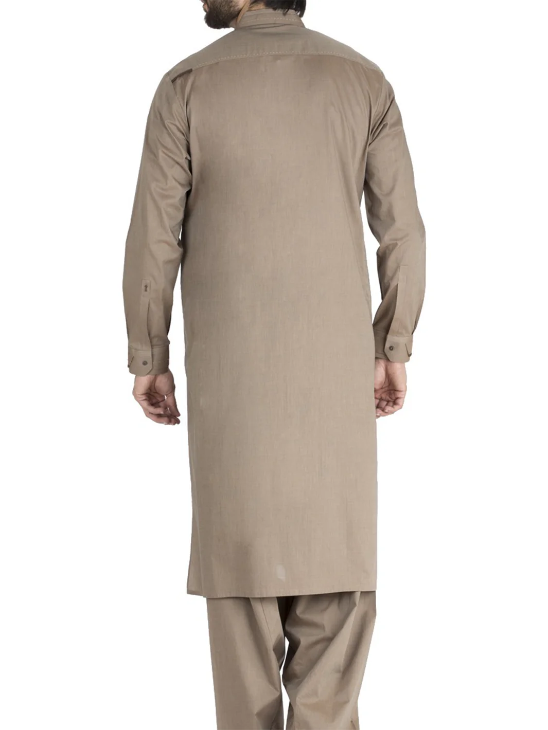 Light Brown Cotton Kameez Shalwar - AL-KS-2419 - Image 2