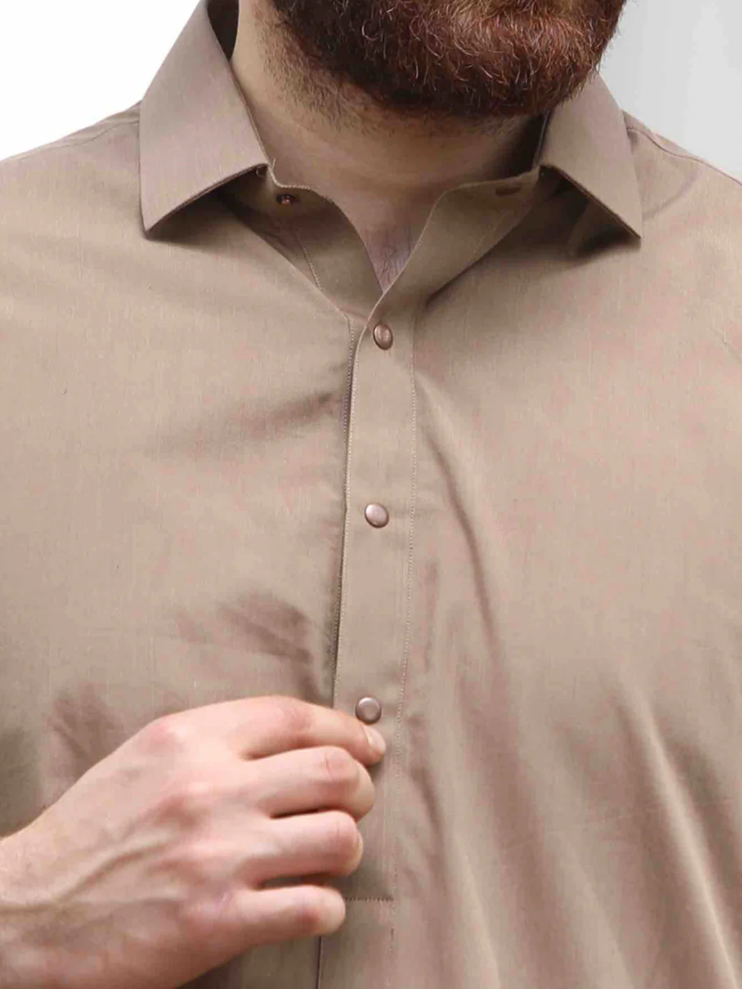 Light Brown Cotton Kameez Shalwar - ALWA-KS-142 - Image 4