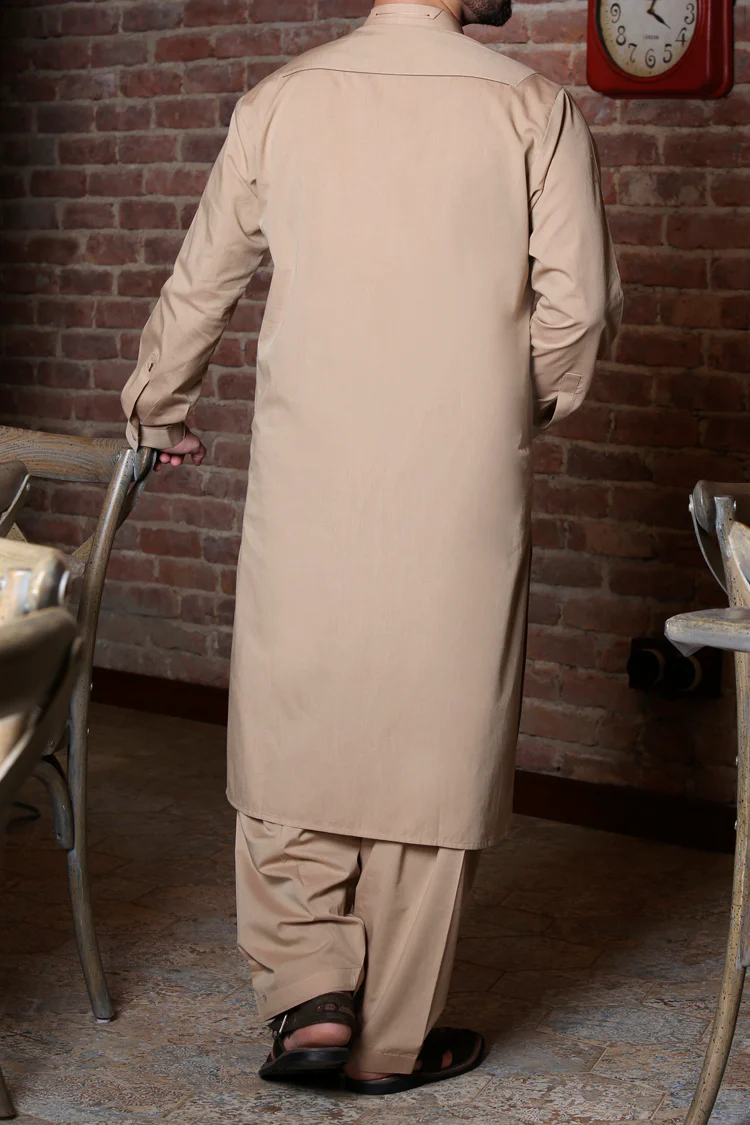Light Brown Kameez Shalwar - AL-KS-2305 - Image 3