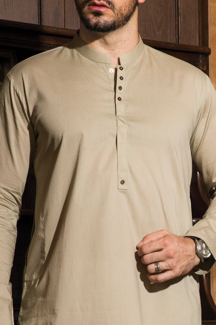 Light Green Blended Kurta - AL-K-733 - Image 2