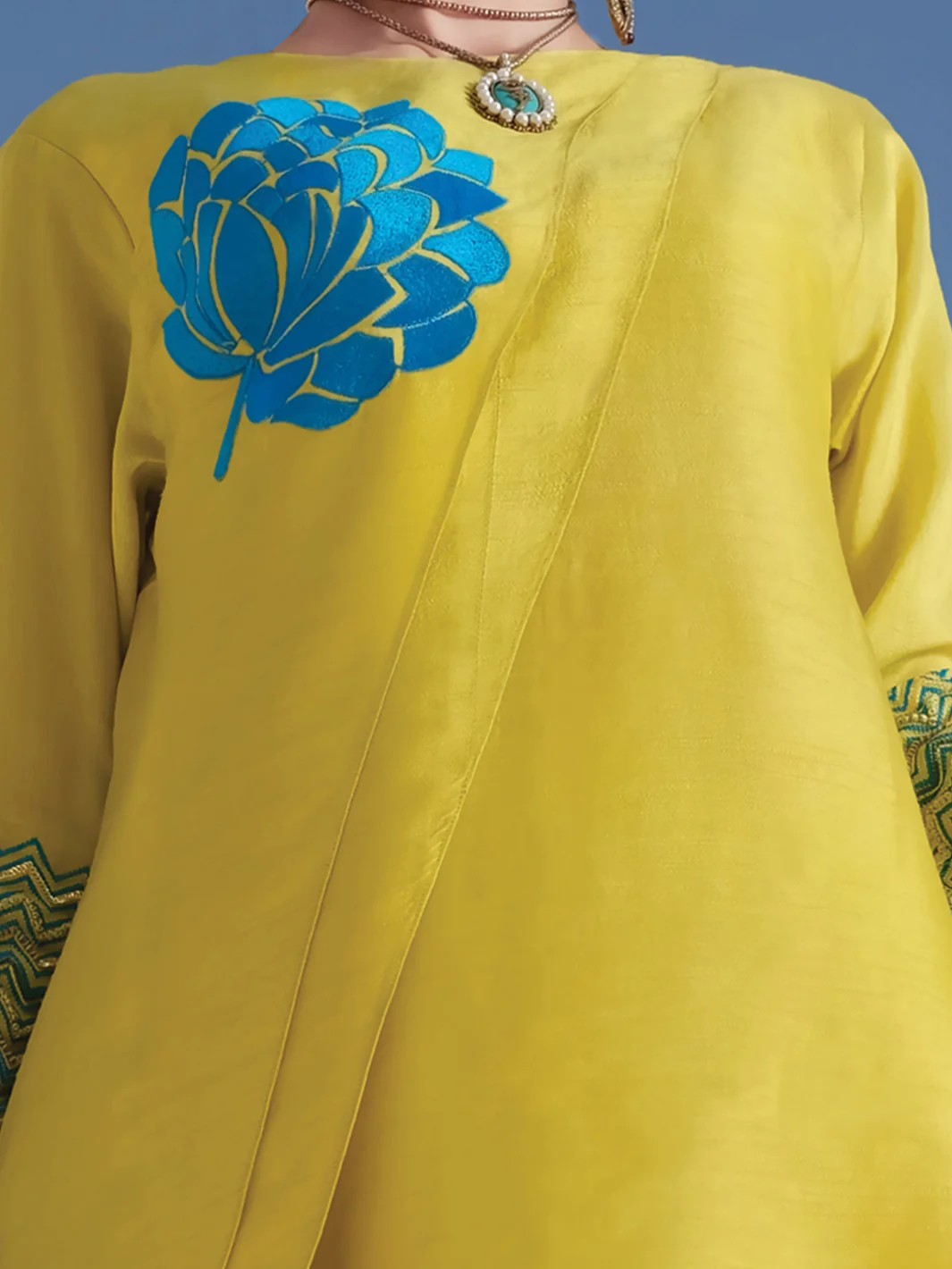 Light Green Raw Silk Tunic - LK-704 - Image 3