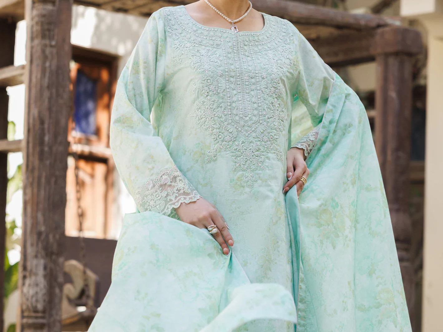 Light Green Stitched 3Pc - ALP-3PS-2639 - Image 5