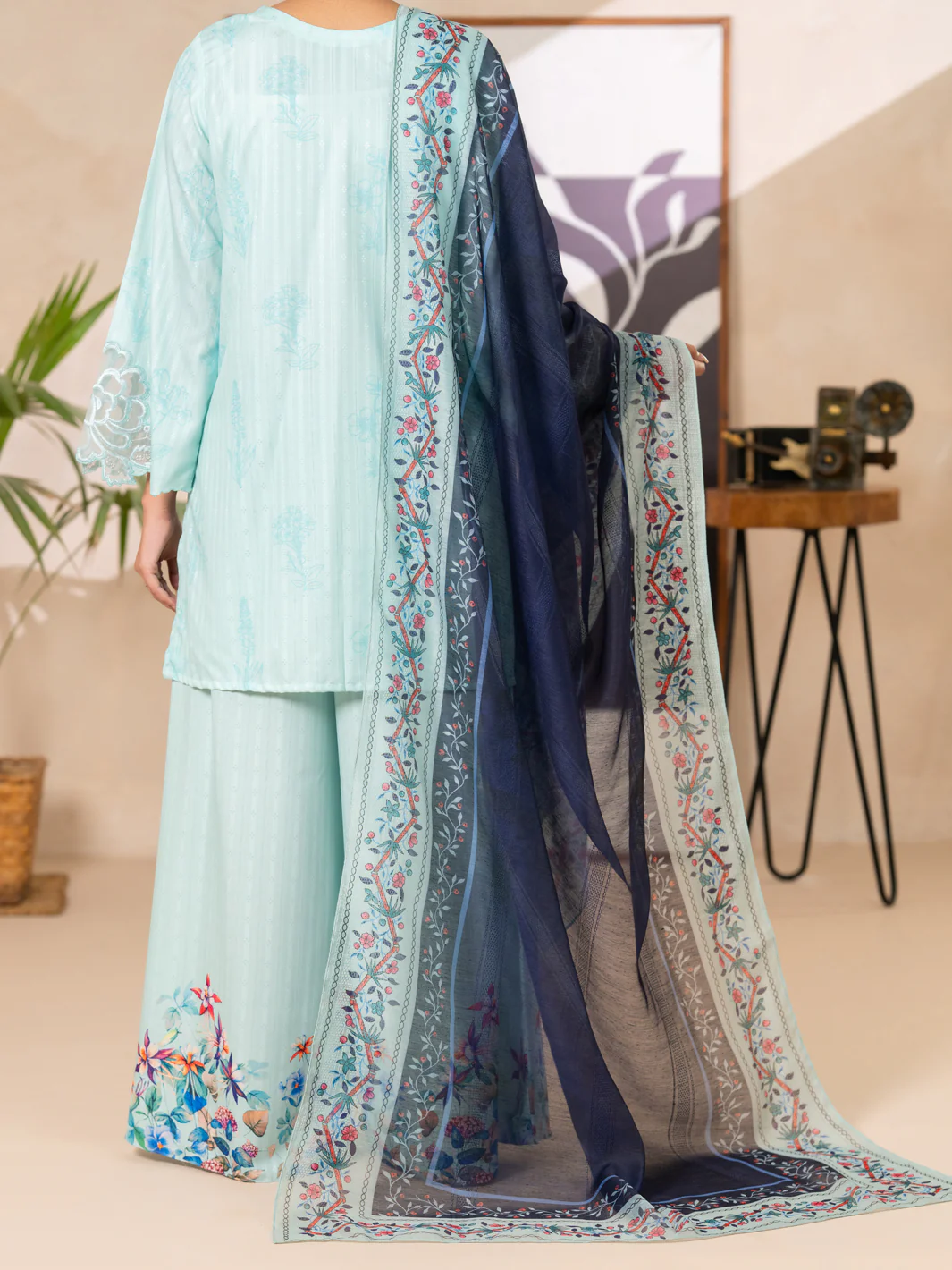 Light Green Swiss Jacquard 3Pc Stitched - ALP-3PS-2634 - Image 2