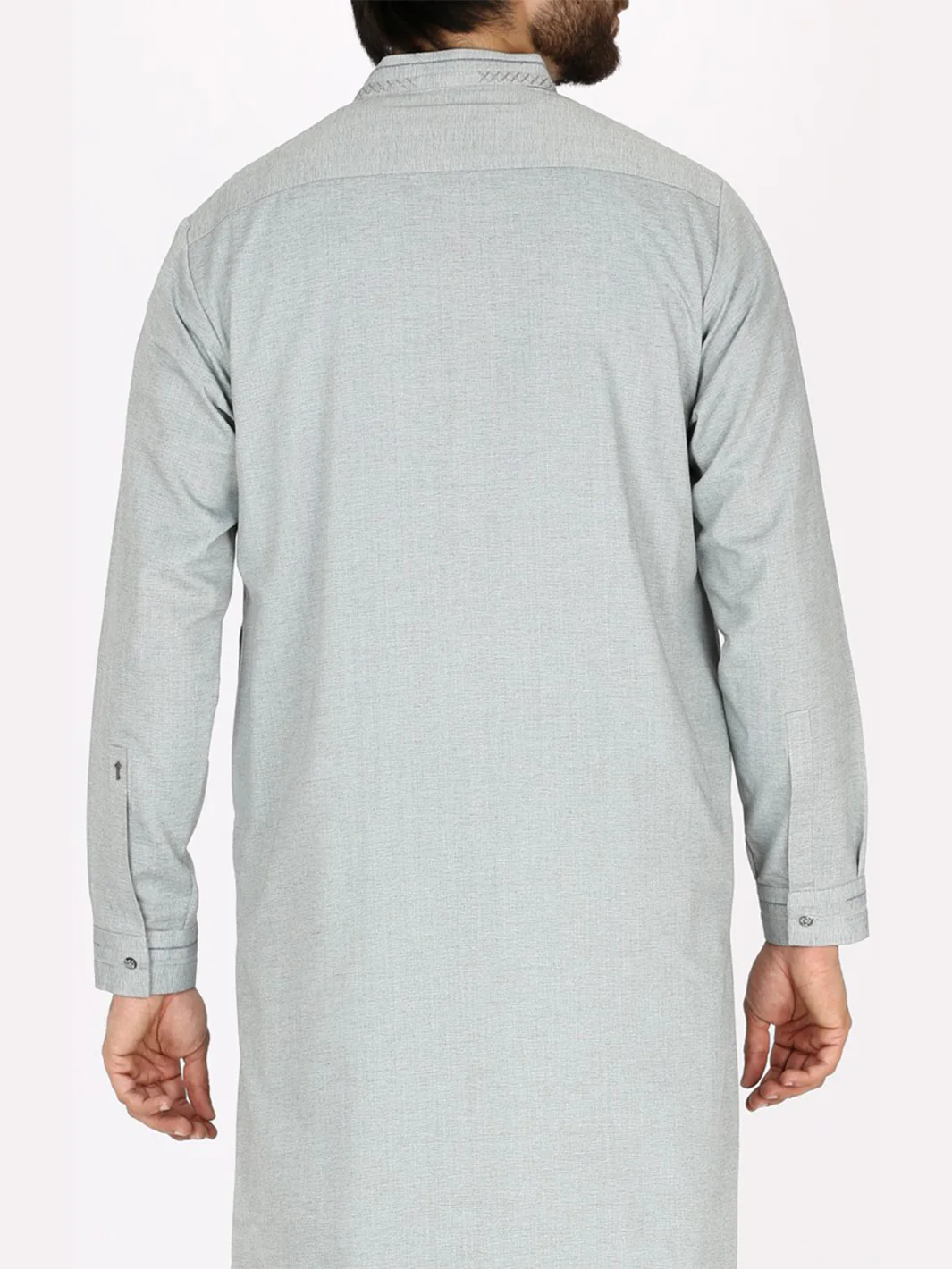 Light Grey Blended Kameez Shalwar - AL-KS-2373 - Image 3