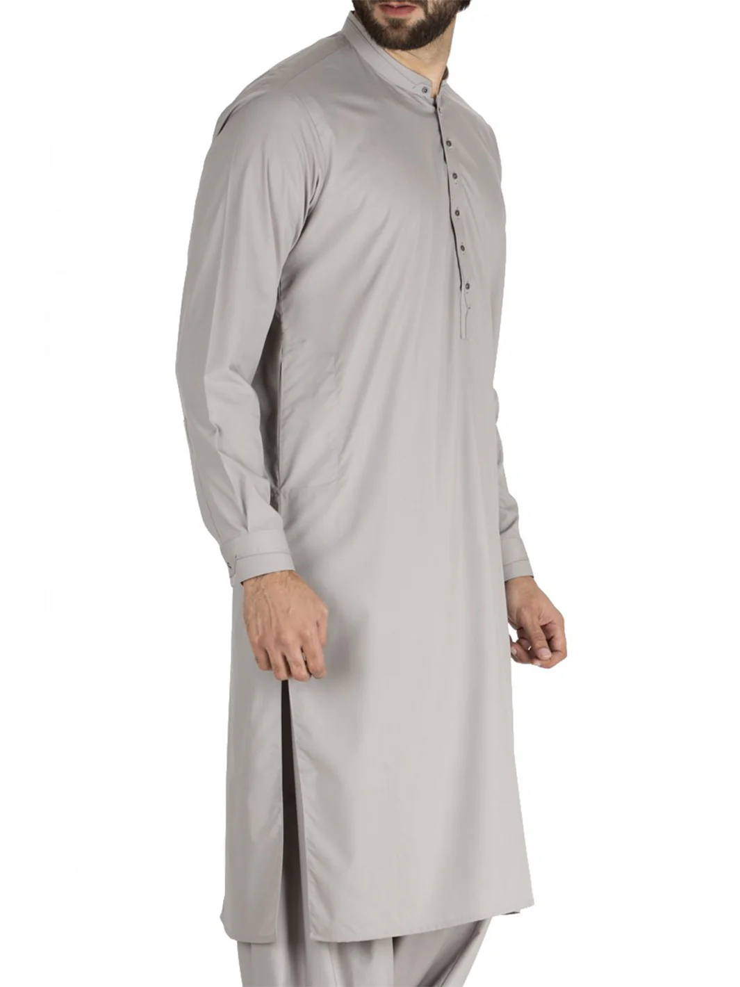 Light Grey Blended Kameez Shalwar - AL-KS-2406 - Image 2