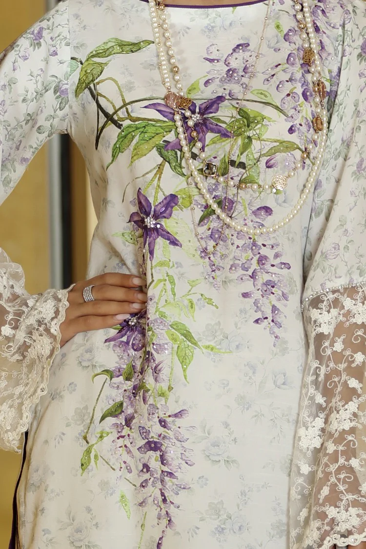 Lilac Silk Viscose 3Pc Stitched - ALP-562 - Image 3