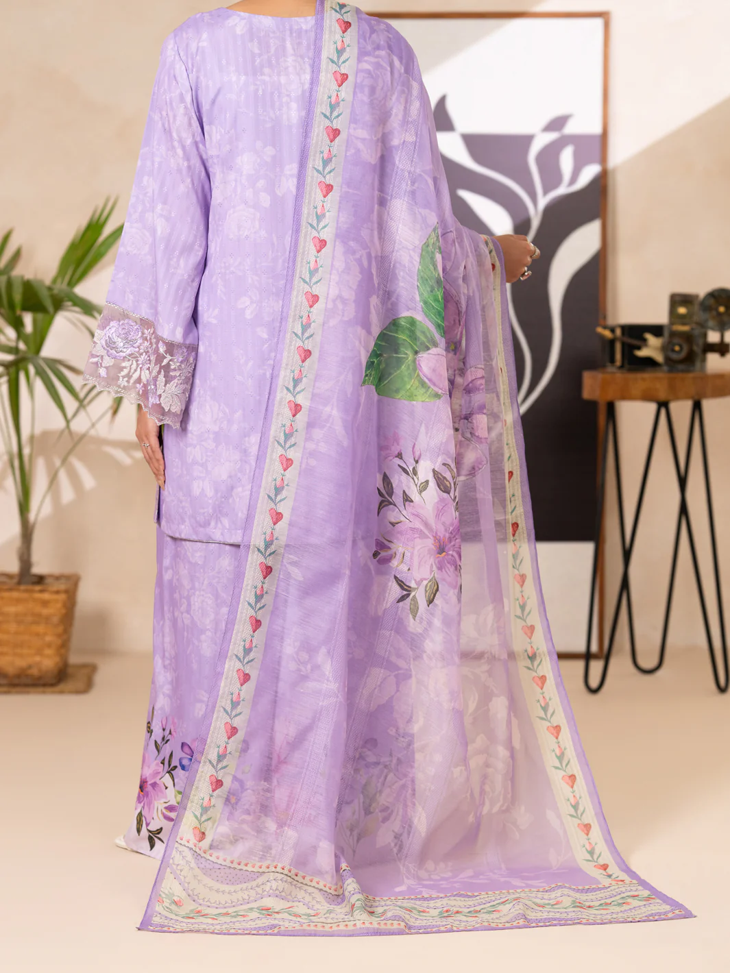 Lilac Swiss Jacquard 3Pc Stitched - ALP-3PS-2631 - Image 2