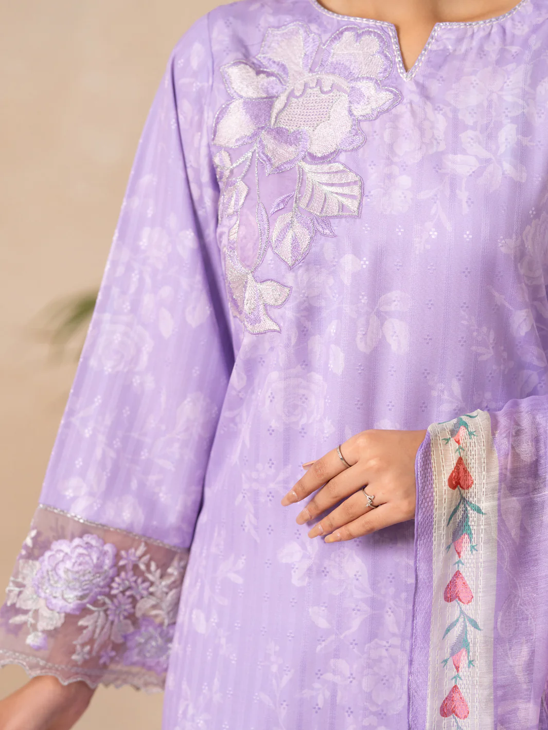 Lilac Swiss Jacquard 3Pc Stitched - ALP-3PS-2631 - Image 4