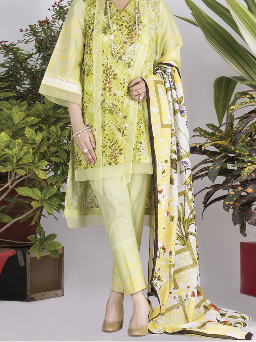 Lime Lawn 3Pc Unstitched - ALP-714