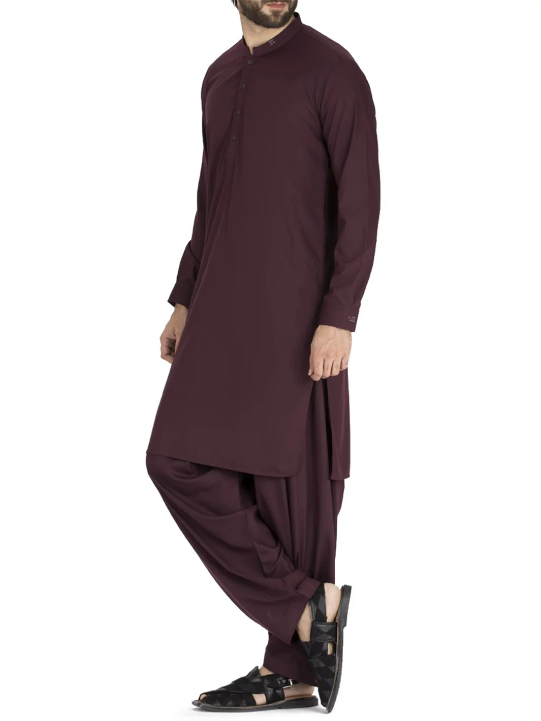 Maroon Blended Kameez Shalwar - AL-KS-2421