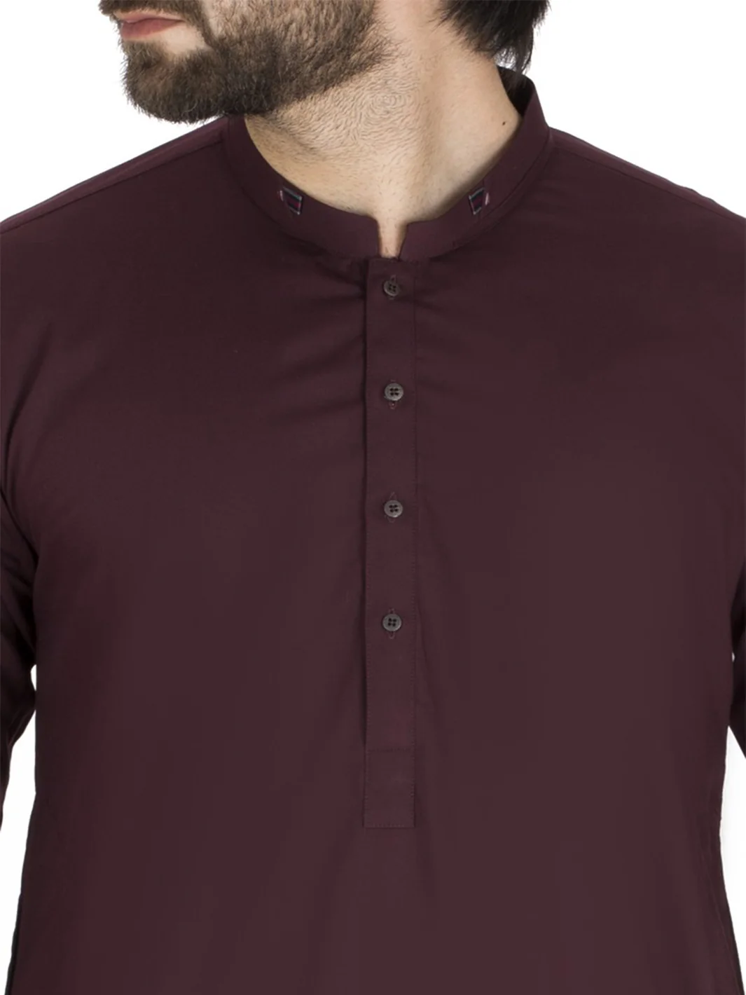 Maroon Blended Kameez Shalwar - AL-KS-2421 - Image 2
