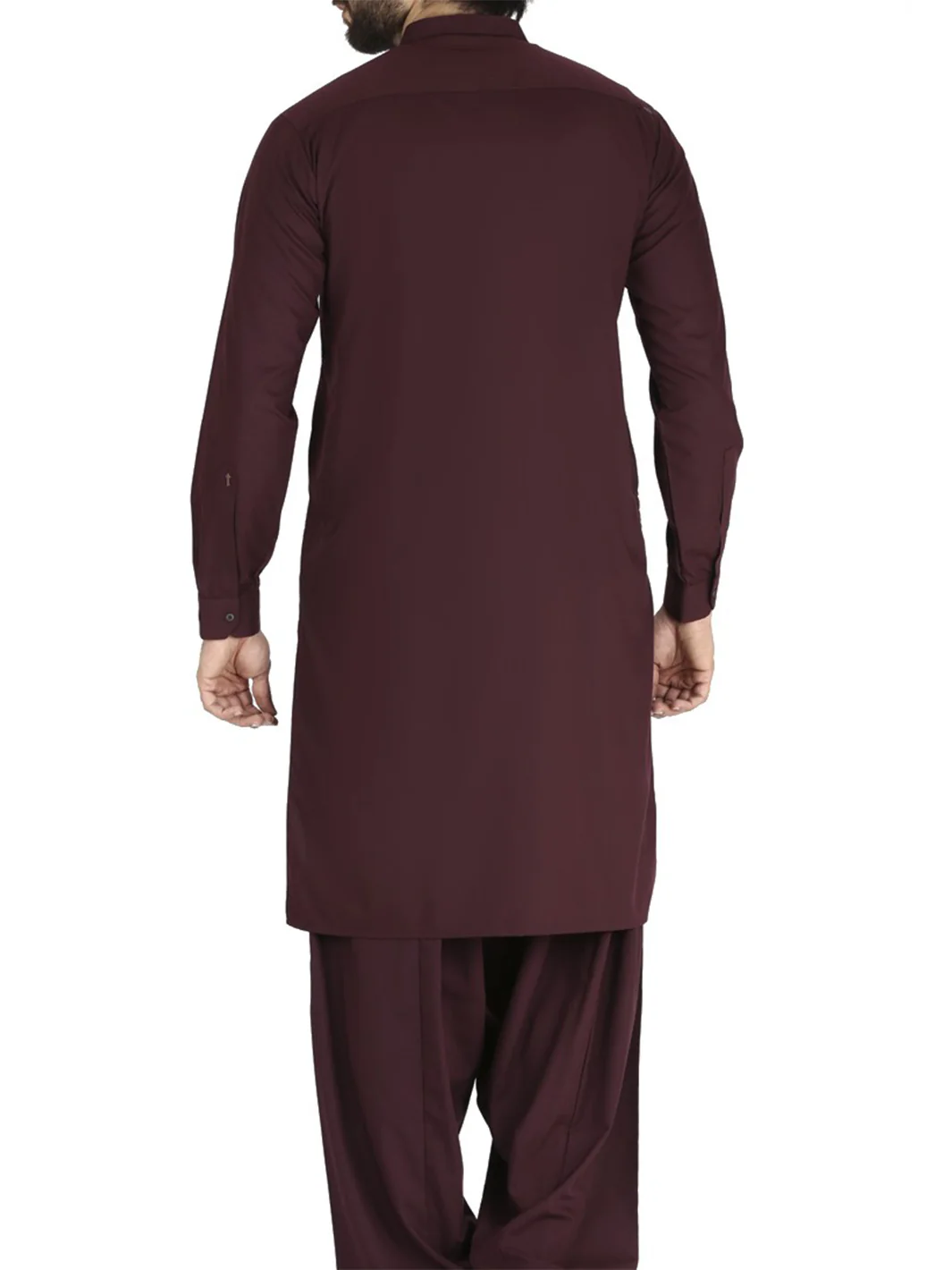 Maroon Blended Kameez Shalwar - AL-KS-2421 - Image 4