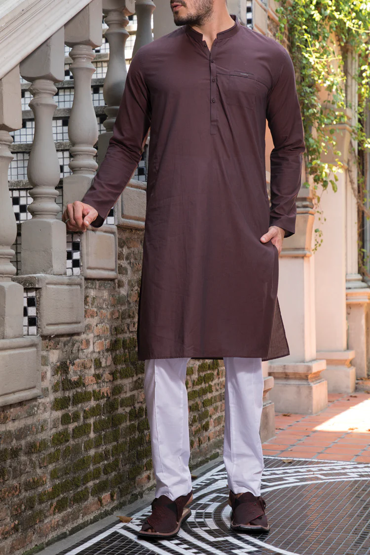 Maroon Blended Kurta - AL-K-672