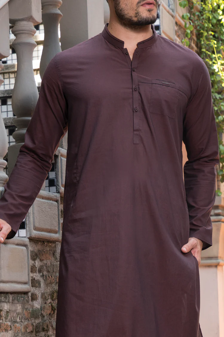 Maroon Blended Kurta - AL-K-672 - Image 3