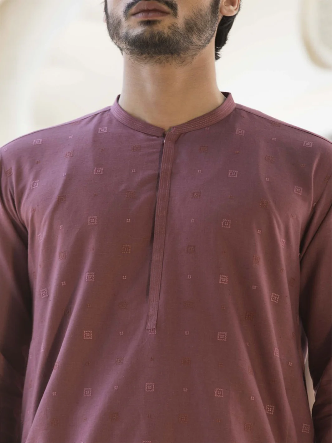 Maroon Blended Kurta - AL-K-785 - Image 3