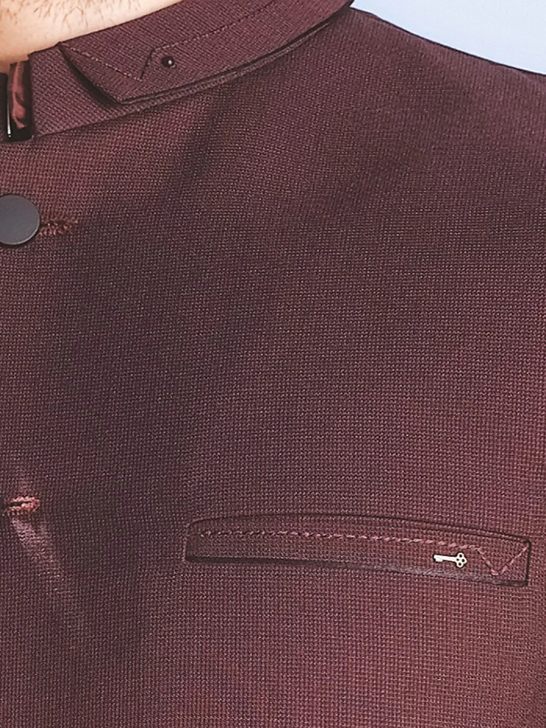 Maroon Blended Waistcoat - WC-271 - Image 2