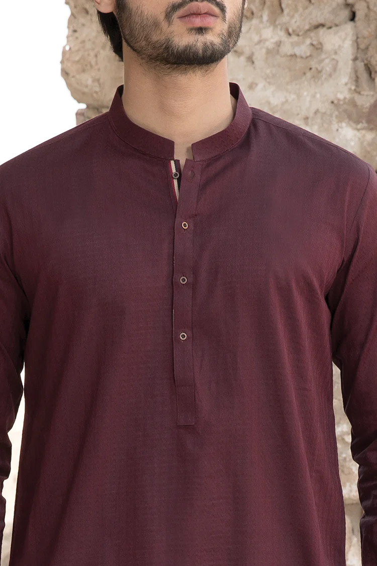 Maroon Cotton Kurta - AL-K-799 - Image 2