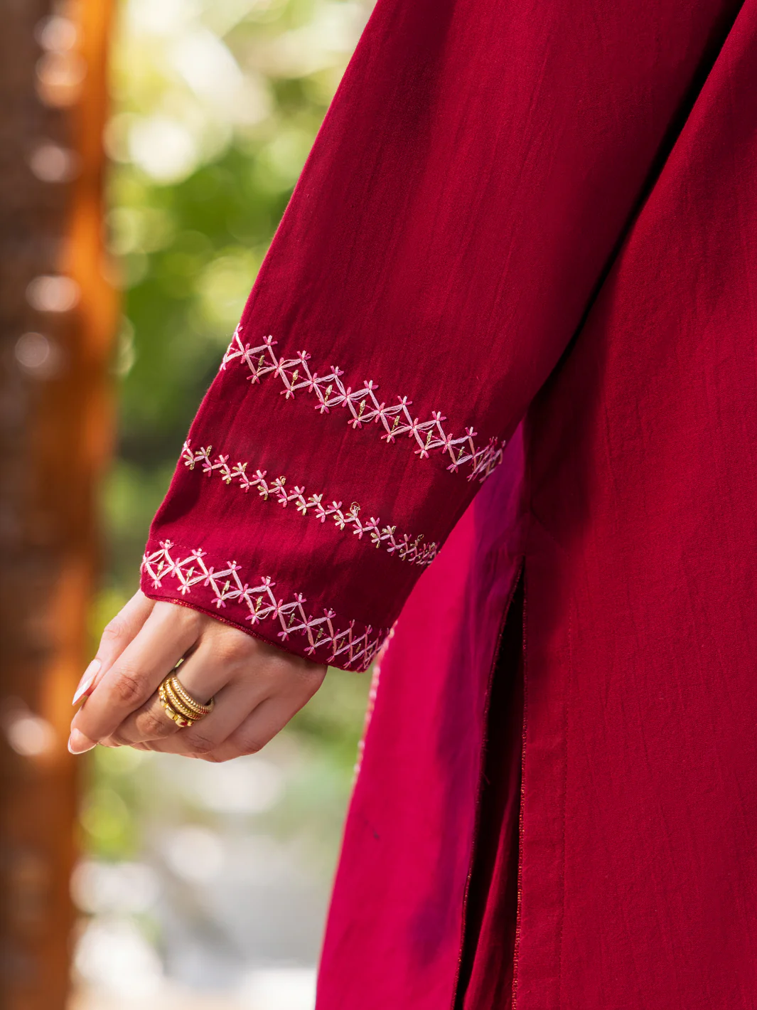 Maroon Cotton Stitched 3Pc - ALP-3PS-2599 - Image 4